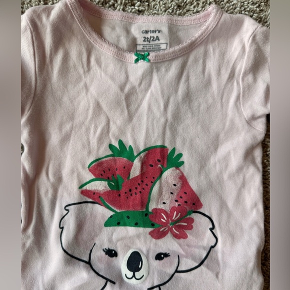 Carter’s 2T Girls Pajama Set Cotton Pj's Watermelon & Koala Print (4-Piece) - Picture 7 of 8